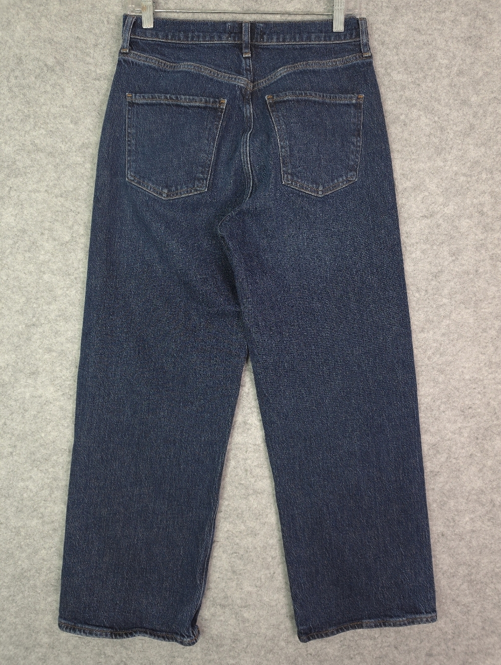 Agolde Ren Relaxed Straight Jeans In Echo Dark Blue Denim - Picture 3 of 9